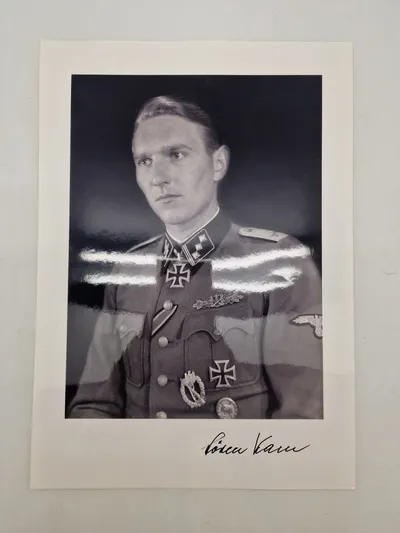 Signeret foto af Søren Kam (Foto efterkrigs, med original signatur)  A4
