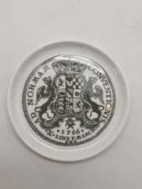 Sæt porcelæns plaketter (Fürstenberg) forstillende tyske Reichmark mønter