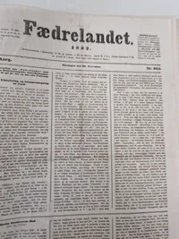 Stort sæt indbundende aviser “Fædrelandet” 1862