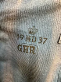 Original velholdt Gardehusar menig jakke, dateret 1937