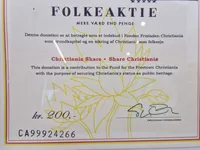 Original Christiania folkeaktie på 200,-