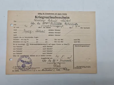 Originalt Kriegsurlaubscein - ww2