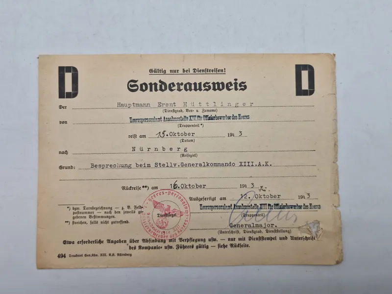Originalt Sonderausweis - ww2