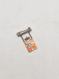 Originalt Georg Jensen kongemærke - emalje og sterlingsølv