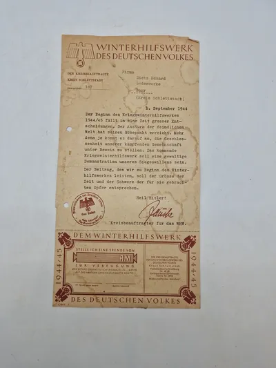 Original tysk WHW pamflet - ww2