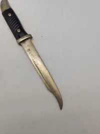 Original tysk K98 bajonet - nedkortet og anvendt som skyttegravskniv