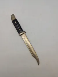 Original tysk K98 bajonet - nedkortet og anvendt som skyttegravskniv