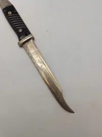 Original tysk K98 bajonet - nedkortet og anvendt som skyttegravskniv