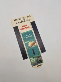 Original Engelsk Sort propaganda forklædt som tysk hverveannonce til tysk ubåds mandskab - ww2
