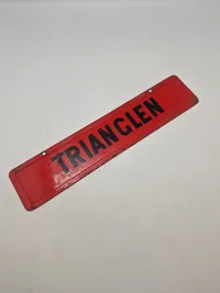 Original dansk sporvogns skilt Metal