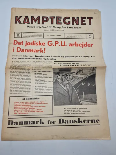 Originalt eks af den danske nazistiske avis “Kamptegnet”