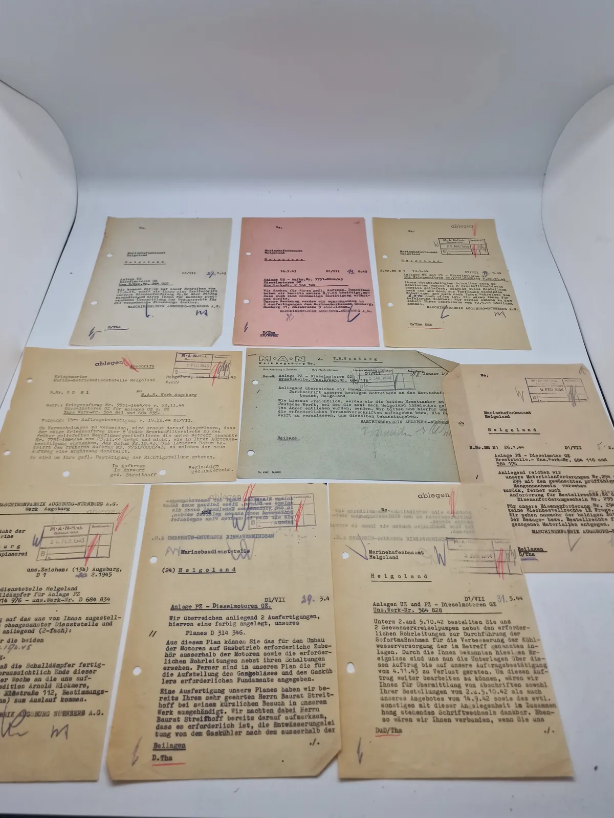 Samling originale Kriegsmarine papirer mm fra ww2