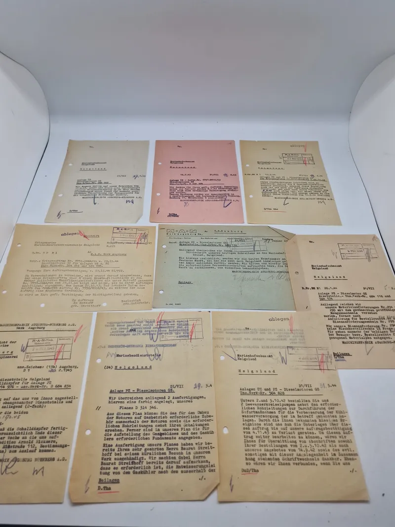 Samling originale Kriegsmarine papirer mm fra ww2
