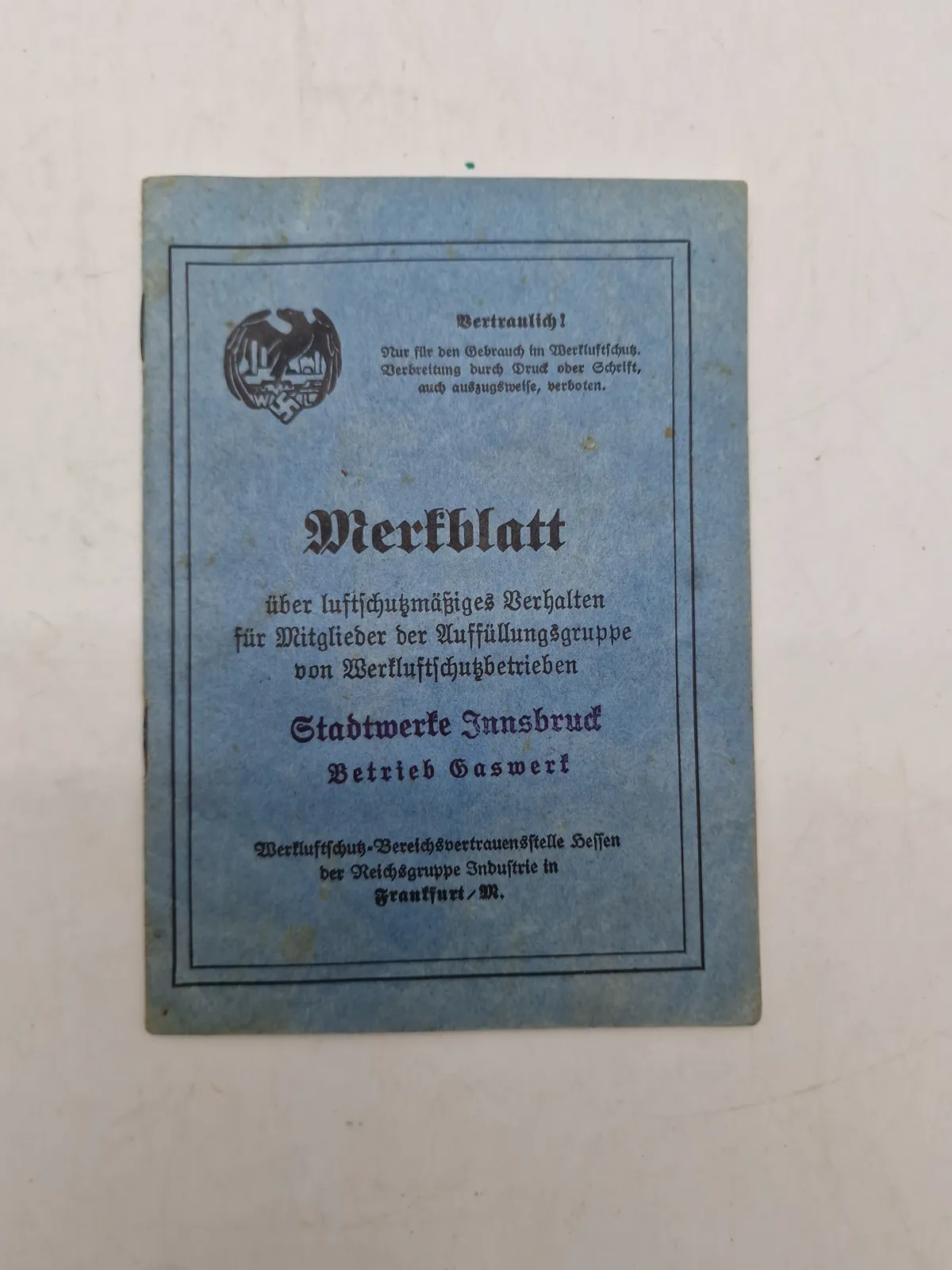 Originalt tysk Mertblatt - ww2