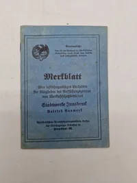 Originalt tysk Mertblatt - ww2