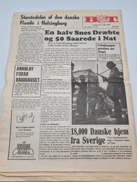 Original dansk avis fra befrielses dagene 1945