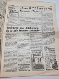 Original dansk avis fra befrielses dagene 1945