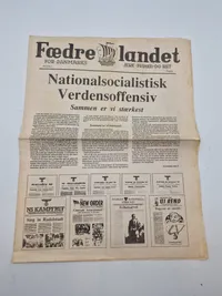 Originalt eks af den danske nazistiske avis “Fædrelandet” men fra Ny Nazisterne