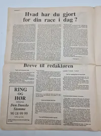Originalt eks af den danske nazistiske avis “Fædrelandet” men fra Ny Nazisterne