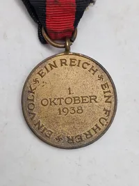 Original Medaille zur Erinnerung an den 01. Oktober 1938