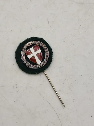 Original nål - Den danske brigade i Tyskland - emalje og sterlingsølv