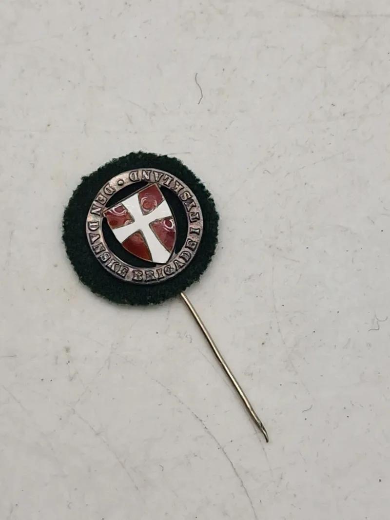 Original nål - Den danske brigade i Tyskland - emalje og sterlingsølv