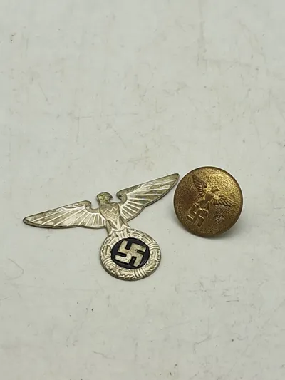 Originalt tidligt capbadge og knap for politisk leder