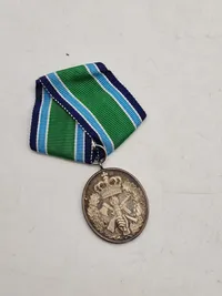 Originalt HJV anciennitetstegn af sterlingsølv