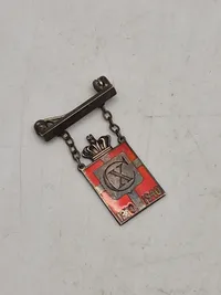 Originalt Georg Jensen kongemærke - emalje og sterlingsølv