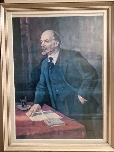 Stort originalt billede af Lenin - skal afhentes i Vordingborg