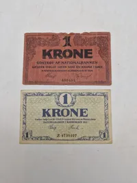 Originale danske 1 krone sedler
