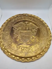 Original kæmpe stor messing plakette - United States Navy