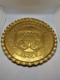 Original kæmpe stor messing plakette - United States Navy