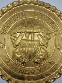Original kæmpe stor messing plakette - United States Navy
