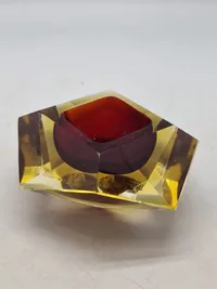 Original Sommerso" Murano skål i mundblæst kunstglas, 1960´erne.