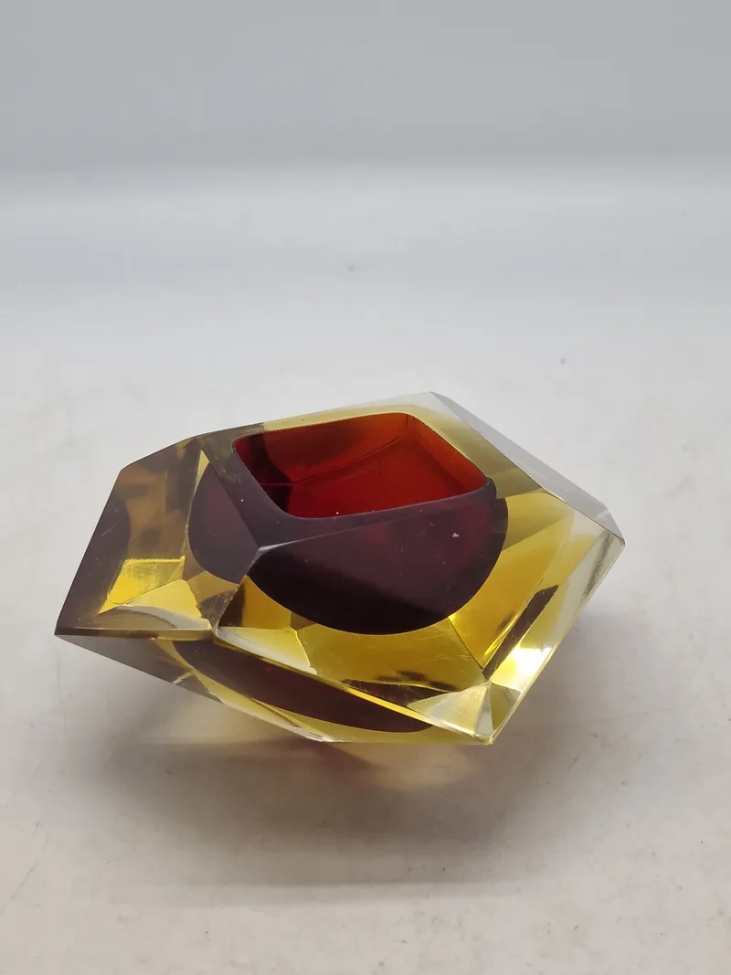 Original Sommerso" Murano skål i mundblæst kunstglas, 1960´erne.