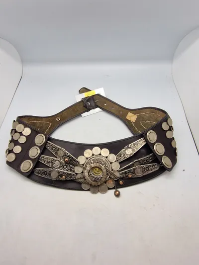 Originalt Vintage Argentina Gaucho Leather belt - prydet med mønter og pynt