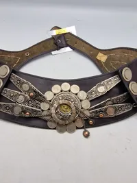 Originalt Vintage Argentina Gaucho Leather belt - prydet med mønter og pynt