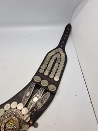 Originalt Vintage Argentina Gaucho Leather belt - prydet med mønter og pynt