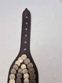 Originalt Vintage Argentina Gaucho Leather belt - prydet med mønter og pynt