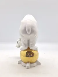 polar bear on a gold ball, design attributed to Karl Tutter; Neue Porzellanfabrik Tettau, ca 1920-37 - sjælden