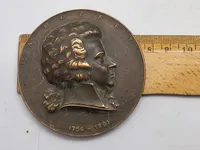 Stor bronze token med motiv af Mozart