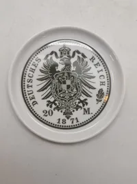 Sæt porcelæns plaketter (Fürstenberg) forstillende tyske Reichmark mønter
