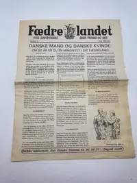 Originalt eks af den danske  nazistiske avis “Fædrelandet”