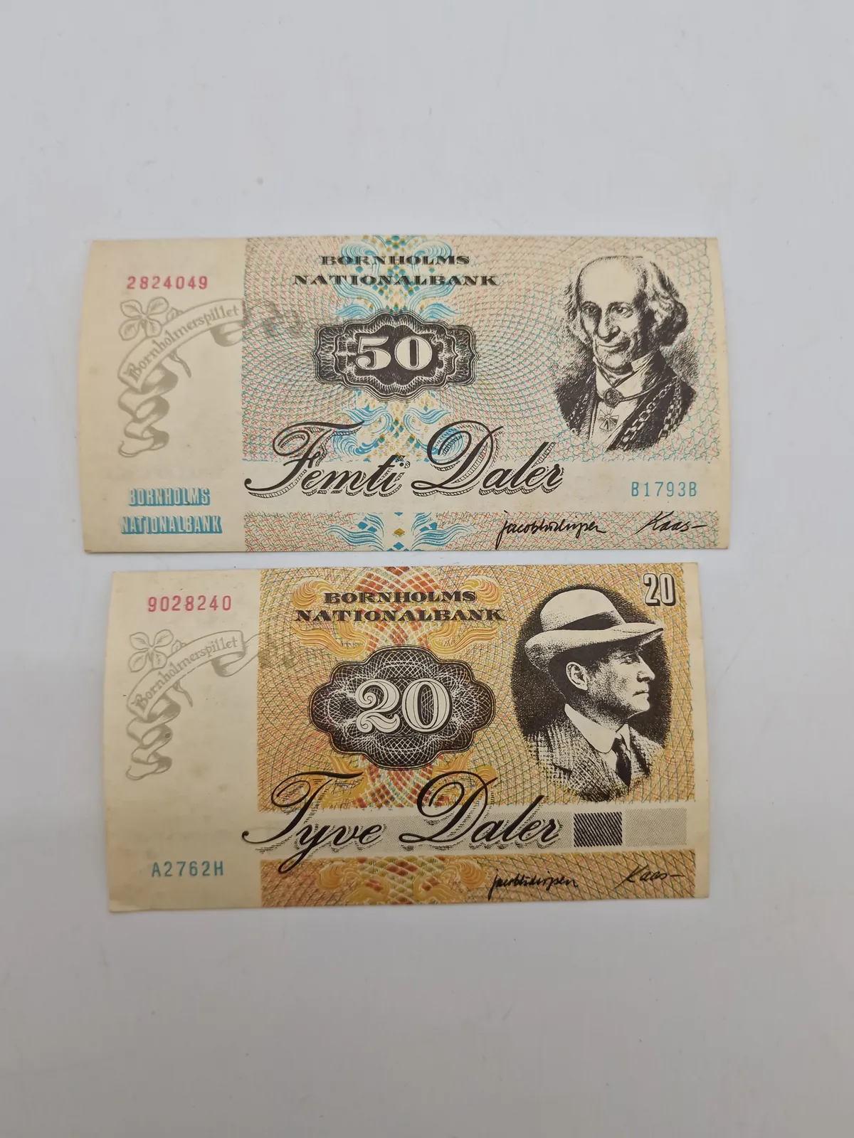 Originale reklame sedler - Bornholms Nationalbank