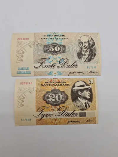 Originale reklame sedler - Bornholms Nationalbank
