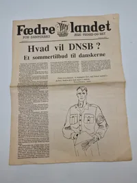 Originalt eks af den danske  nazistiske avis “Fædrelandet”