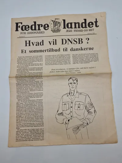 Originalt eks af den danske  nazistiske avis “Fædrelandet”