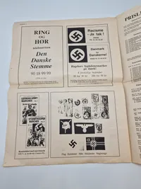 Originalt eks af den danske  nazistiske avis “Fædrelandet”
