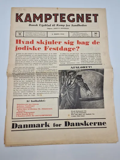 Originalt eks af den danske  nazistiske avis “Kamptegnet”